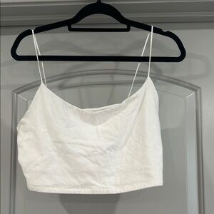 Aeropostale Cream Sleeveless Fitted Crop Camisole